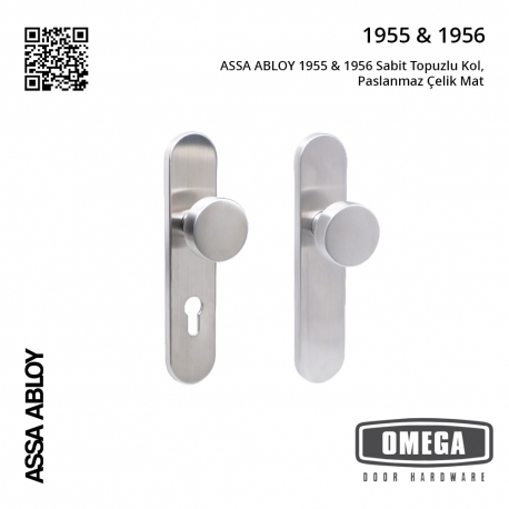 ASSA ABLOY 1955 & 1956 Sabit Topuzlu Kol, Paslanmaz Çelik Mat