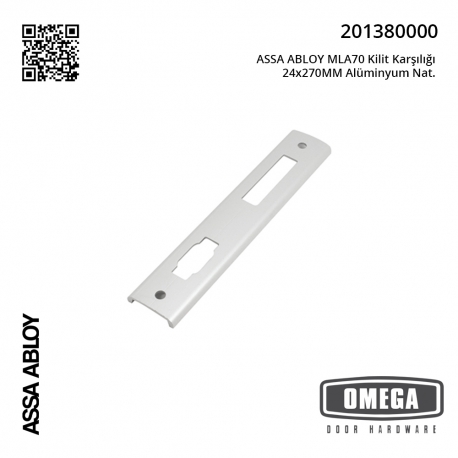 ASSA ABLOY MLA70 Kilit Karşılığı 24x270MM Alüminyum Nat.