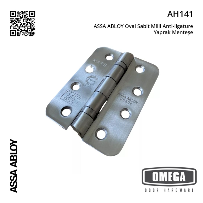 ASSA ABLOY Oval Sabit Milli Anti-ligature Yaprak Menteşe