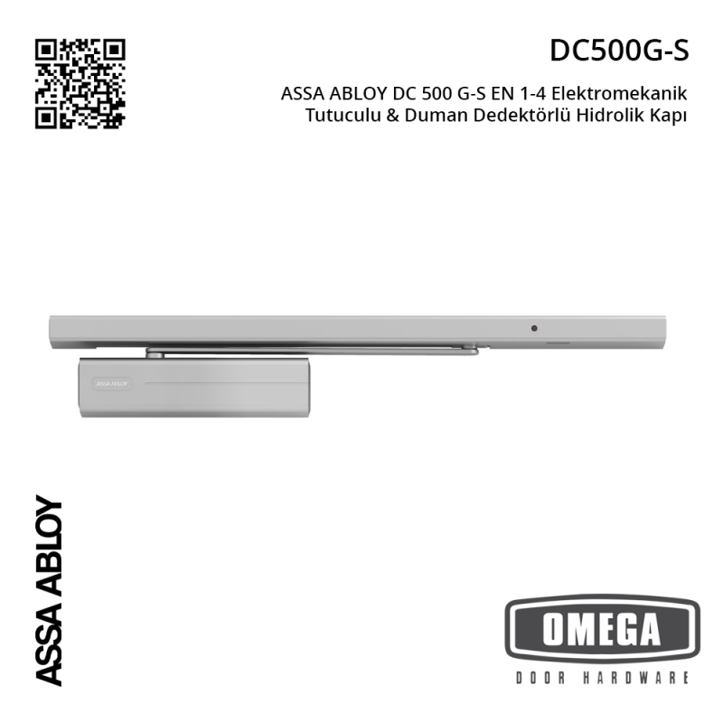 ASSA ABLOY DC 500 G-S EN 1-4 Elektromekanik Tutuculu & Duman Dedektörlü Hidrolik Kapı Kapatıcı