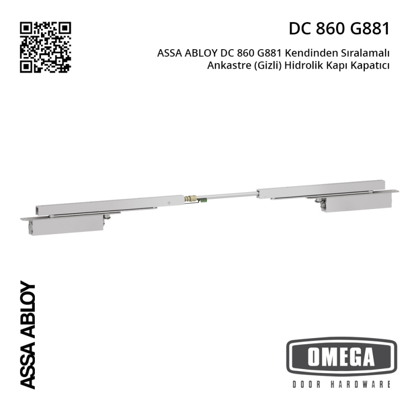 ASSA ABLOY DC 860 G881 Kendinden Sıralamalı Ankastre (Gizli) Hidrolik Kapı Kapatıcı