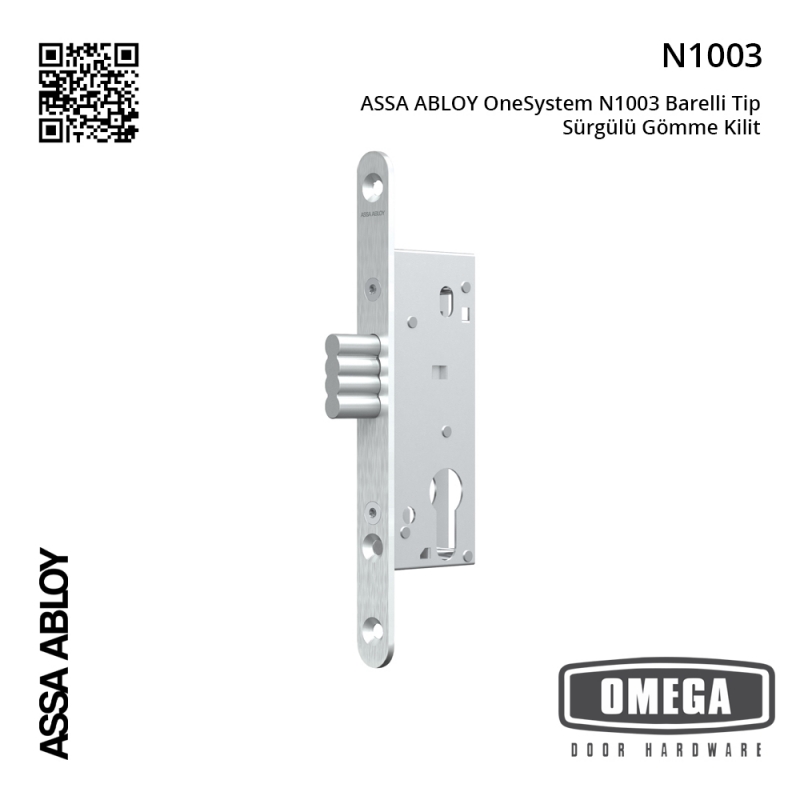 ASSA ABLOY OneSystem N1003 Barelli Tip Sürgülü Gömme Kilit