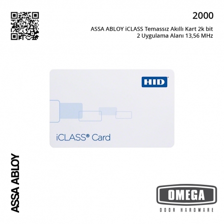 ASSA ABLOY iCLASS Temassız Akıllı Kart 2k bit 2 Uygulama Alanı 13,56 MHz