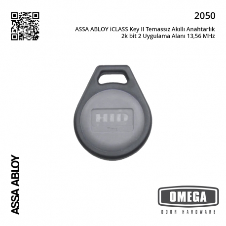 ASSA ABLOY iCLASS Key II Temassız Akıllı Anahtarlık 2k bit 2 Uygulama Alanı 13,56 MHz