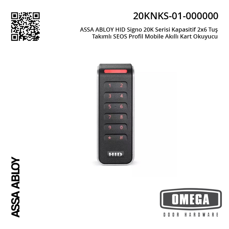 ASSA ABLOY HID Signo 20K Serisi Kapasitif 2x6 Tuş Takımlı SEOS Profil Mobile Akıllı Kart Okuyucu