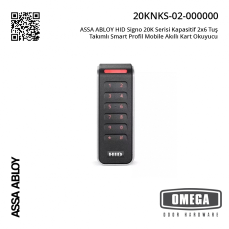 ASSA ABLOY HID Signo 20K Serisi Kapasitif 2x6 Tuş Takımlı Smart Profil Mobile Akıllı Kart Okuyucu