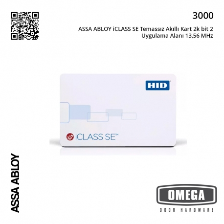 ASSA ABLOY iCLASS SE Temassız Akıllı Kart 2k bit 2 Uygulama Alanı 13,56 MHz