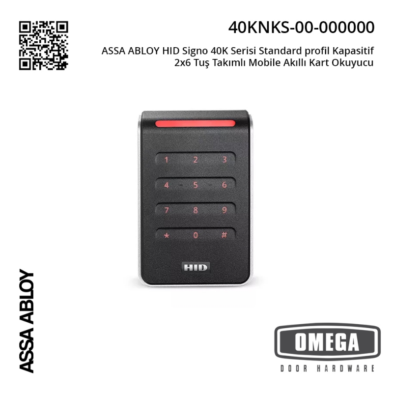 ASSA ABLOY HID Signo 40K Serisi Standard profil Kapasitif 2x6 Tuş Takımlı Mobile Akıllı Kart Okuyucu