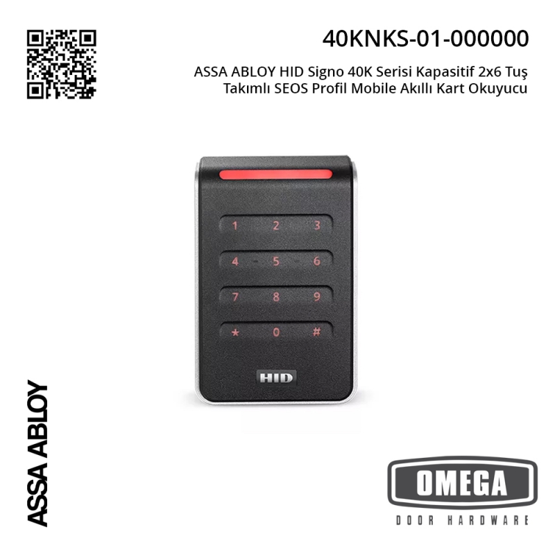 ASSA ABLOY HID Signo 40K Serisi Kapasitif 2x6 Tuş Takımlı SEOS Profil Mobile Akıllı Kart Okuyucu