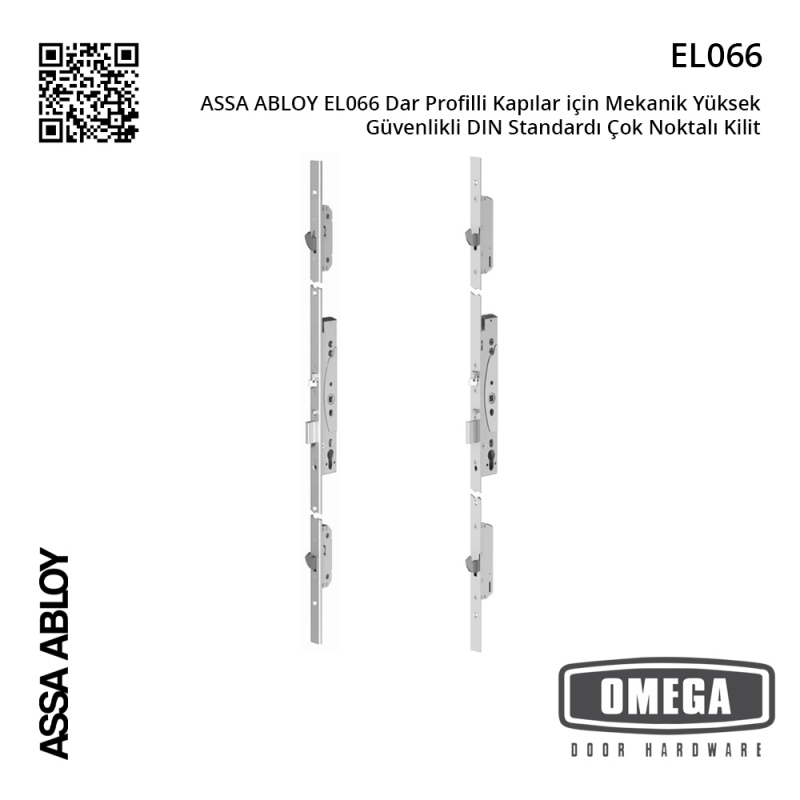 ASSA ABLOY EL066 Dar Profilli Kapılar için Mekanik Yüksek Güvenlikli DIN Standardı Çok Noktalı Kilit