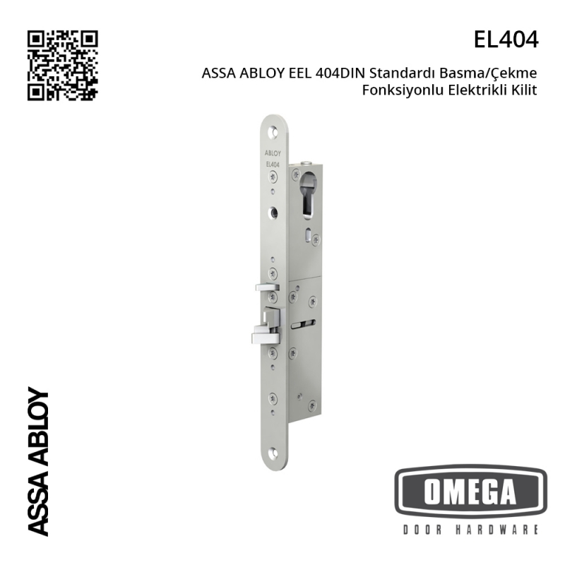 ASSA ABLOY EEL 404DIN Standardı Basma/Çekme Fonksiyonlu Elektrikli Kilit